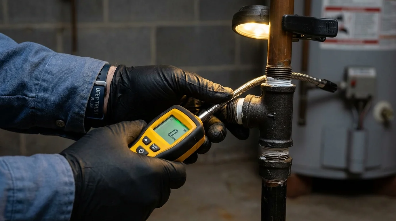 Gas leak detection with electronic sniffer by Johns Plumbing LLC in Weslaco