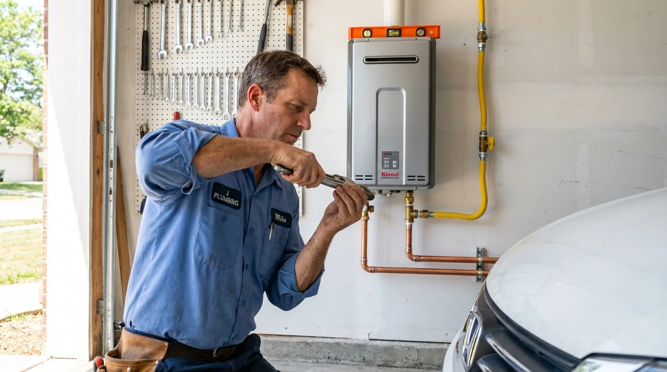 Tankless water heater installation by a Johns Plumbing LLC plumber in Weslaco